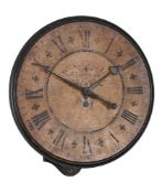 A RARE GEORGE III WOODEN-DIALLED TAVERN FUSEE WALL DIAL TIMEPIECE