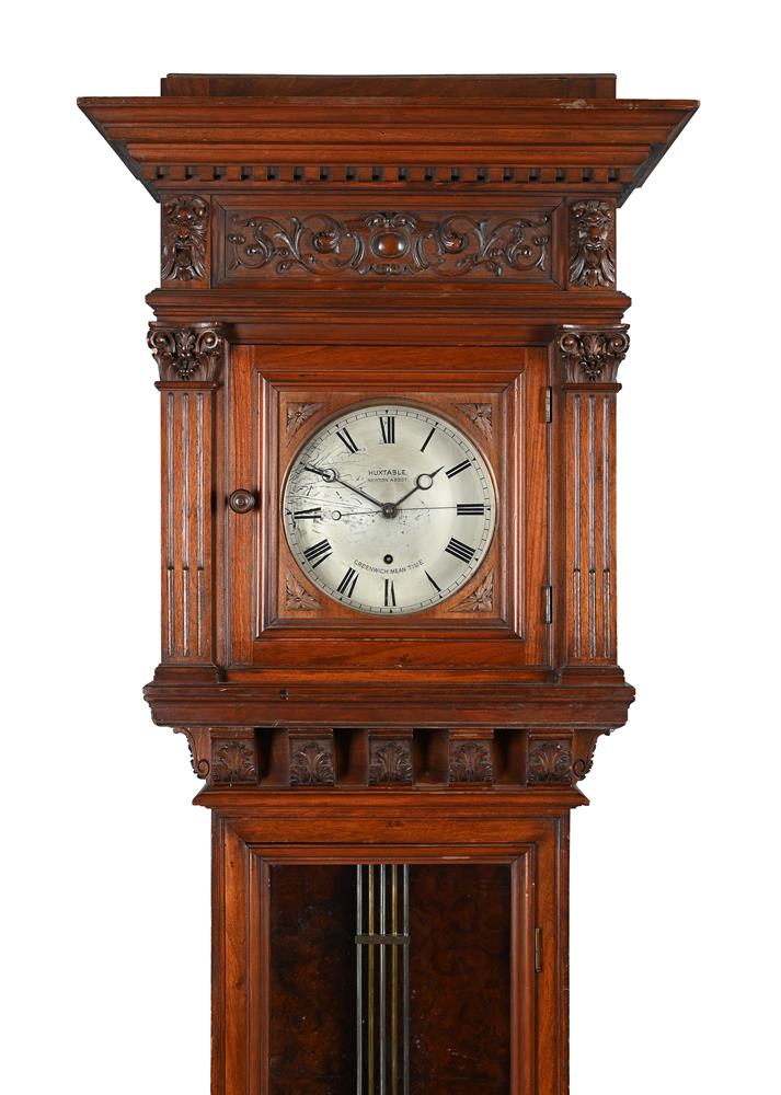 AN UNUSUAL CARVED AND INLAID WALNUT LONGCASE REGULATOR OF ONE-MONTH DURATION - Image 2 of 6