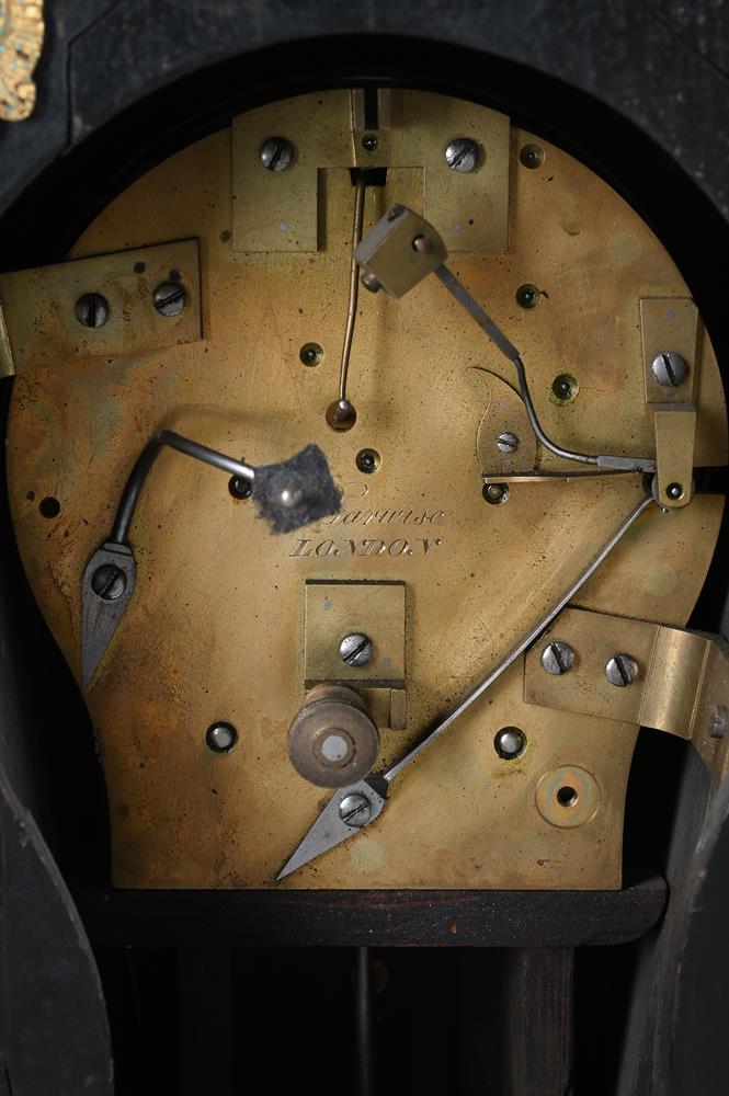 A WILLIAM IV ORMOLU MOUNTED EBONISED MANTEL CLOCK IN THE LOUIS XV TASTE - Image 4 of 5