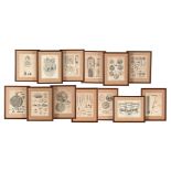 A GROUP OF THIRTEEN FRAMED HOROLOGICAL ENGRAVINGS