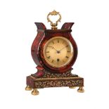 Y A WILLIAM IV BOULLE LYRE-SHAPED CARRIAGE OR MANTEL TIMEPIECE