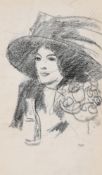 λ JOHN DUNCAN FERGUSSON (BRITISH 1874-1961), PORTRAIT OF A LADY IN A HAT