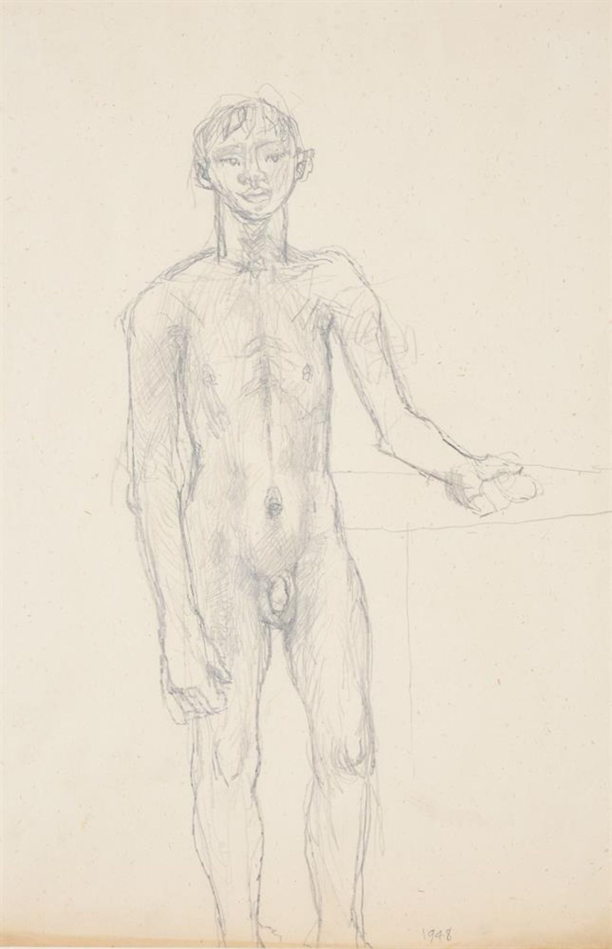 λ KEITH VAUGHAN (BRITISH 1912-1977), STANDING MALE NUDE