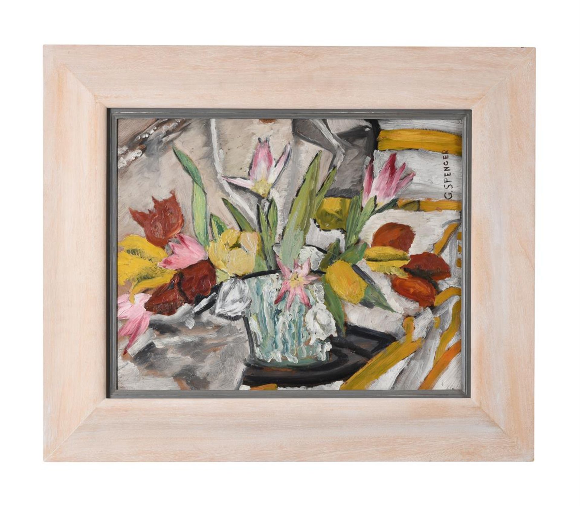 λ GILBERT SPENCER (BRITISH 1892-1979), STILL LIFE OF FLOWERS IN A VASE - Image 2 of 3