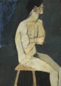 λ KEITH VAUGHAN (BRITISH 1912-1977), NUDE WITH FOLDED ARMS