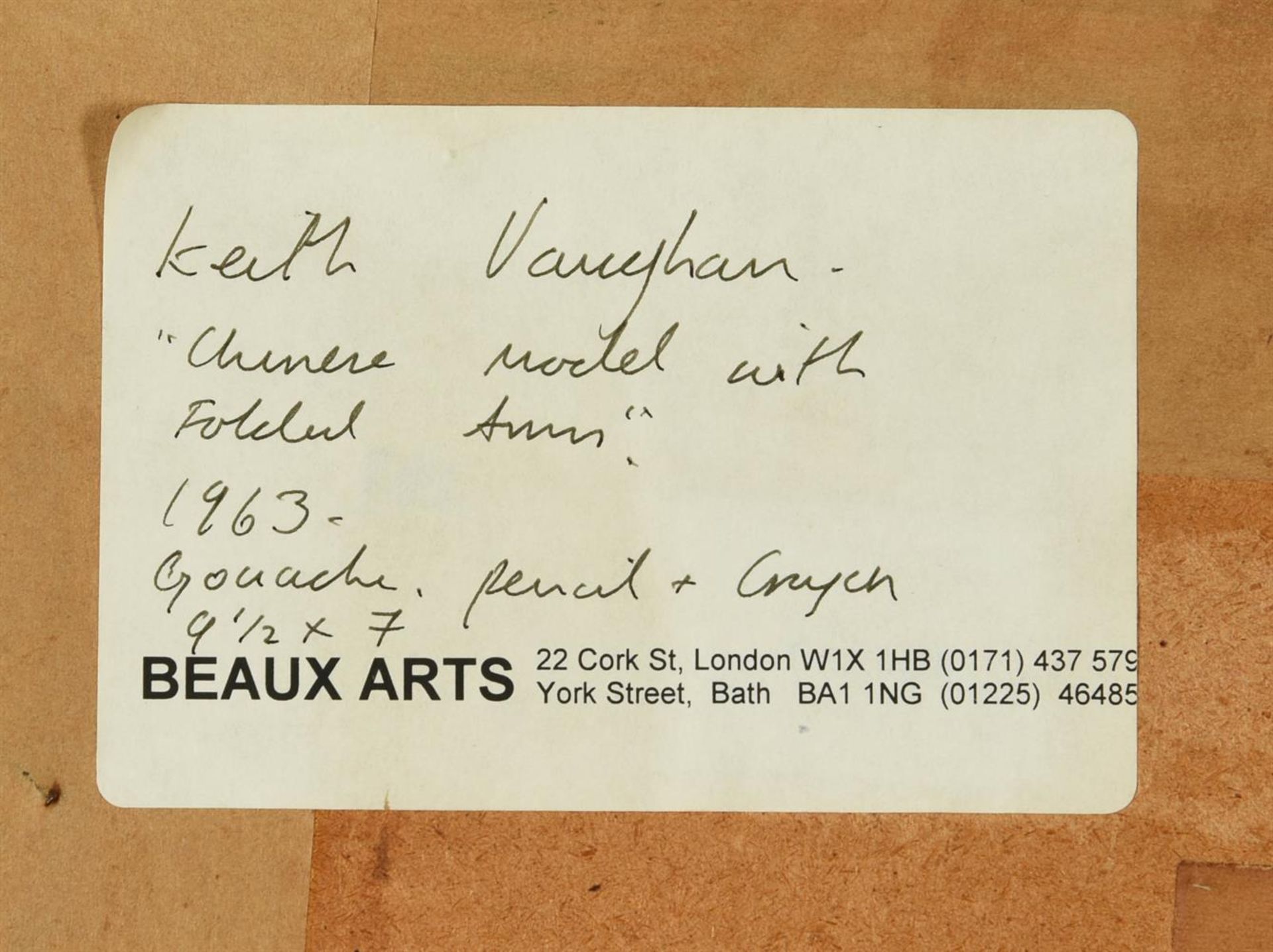 λ KEITH VAUGHAN (BRITISH 1912-1977), NUDE WITH FOLDED ARMS - Image 4 of 5