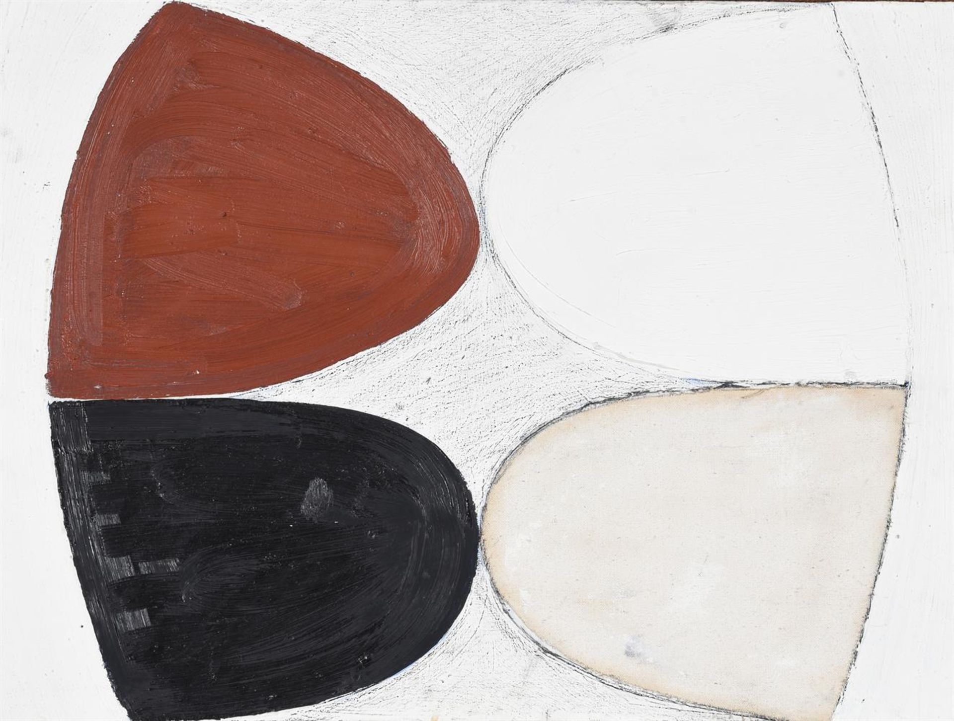 λ TERRY FROST (BRITISH 1915-2003), UNTITLED (BROWN, BLACK & WHITE)