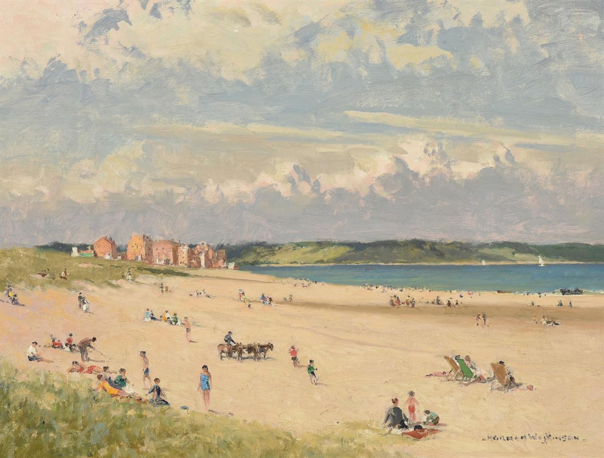 λ NORMAN WILKINSON (BRITISH 1878-1971), BEACH SCENE