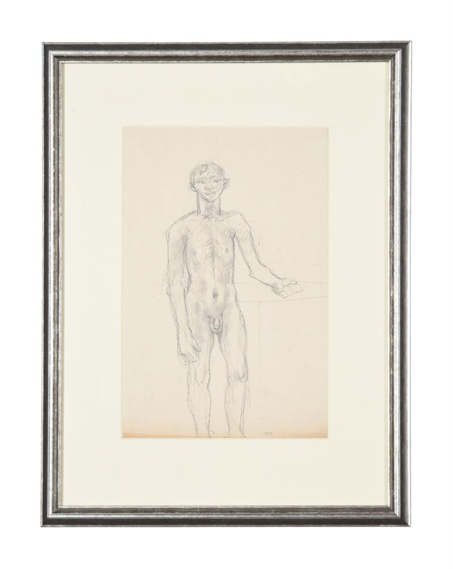 λ KEITH VAUGHAN (BRITISH 1912-1977), STANDING MALE NUDE - Image 2 of 3