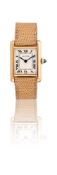 Y CARTIER, TANK, A LADY'S 18 CARAT GOLD COLOURED WRIST WATCH