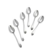 A SET OF SIX PROBABLY SCOTTISH PROVINCIAL SILVER TABLE SPOONS