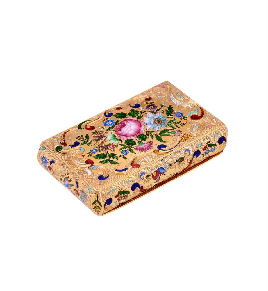 J.F. BAUTTE & CIE, GENEVA, A POLYCHROME ENAMEL SNUFF BOX, CIRCA 1826-1850