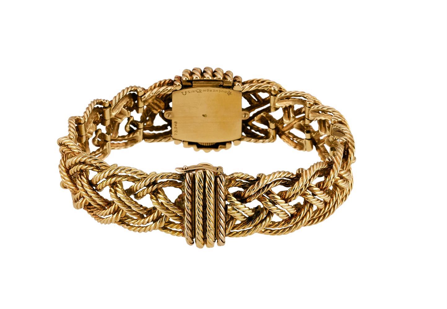 BOUCHERON, A LADY'S GOLD COLOURED BRACELET WATCH, NO. 6450 4616 73.048, CIRCA 1950 - Image 2 of 2