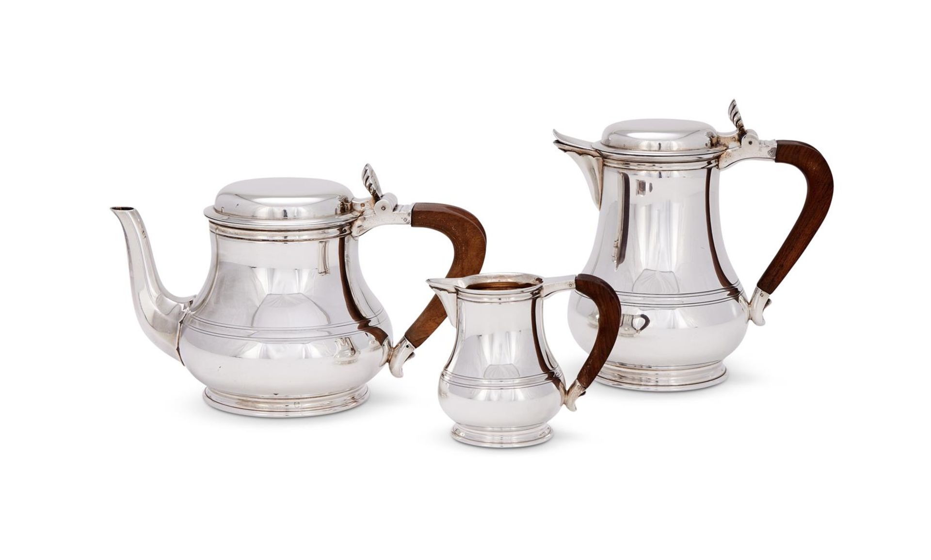 A FRENCH SILVER COLOURED FOUR PIECE BALUSTER TEA AND COFFEE SET - Image 2 of 5