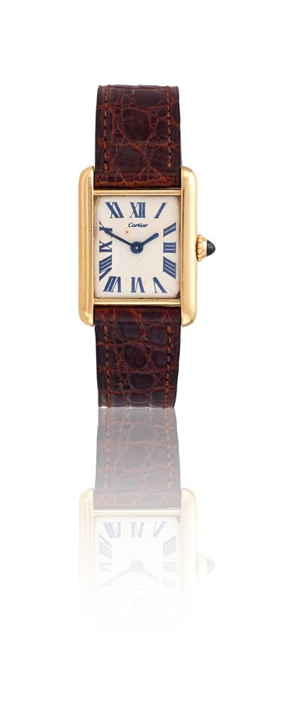 Y CARTIER, TANK, A LADY'S 18 CARAT GOLD WRIST WATCH