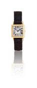 CARTIER, A LADY'S GOLD COLOURED WRIST WATCH