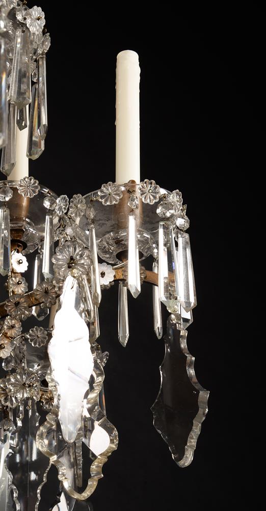 A LARGE ITALIAN CUT-GLASS AND GILT IRON TWENTY EIGHT-LIGHT CHANDELIER, PIEDMONTESE - Image 8 of 12