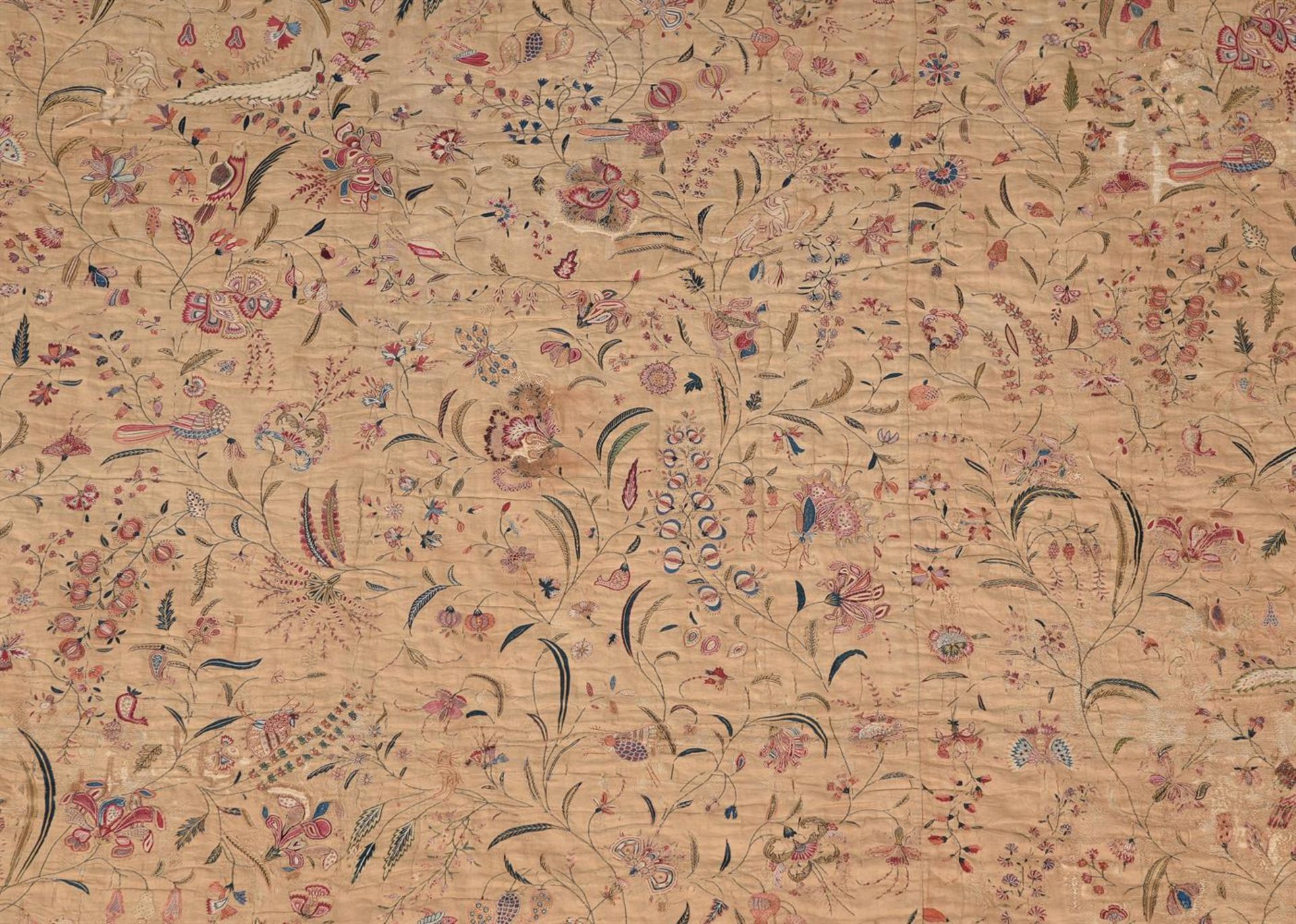 A FINELY EMBROIDERED MUGHAL SUMMER CARPET OR FLOOR SPREAD, INDIAN, 18TH/19TH CENTURY - Bild 2 aus 6