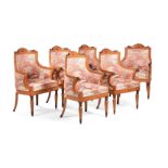 A SET OF SIX ITALIAN FRUITWOOD ARMCHAIRS, CIRCA 1827