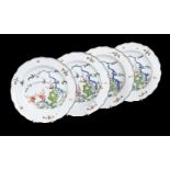 FOUR MEISSEN 'KAKIEMON' PLATES, MID 18TH CENTURY