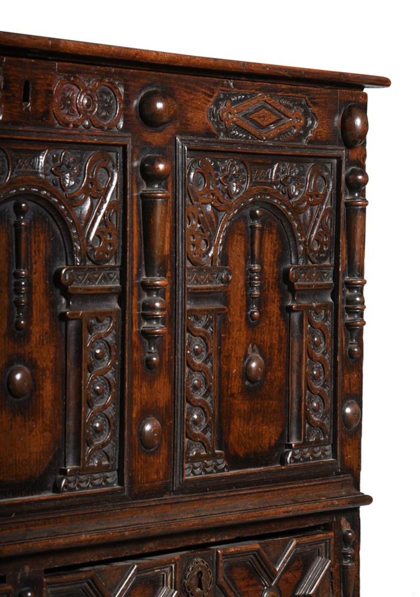 A CHARLES II OAK MULE CHEST, CIRCA 1660 AND LATER - Image 3 of 3