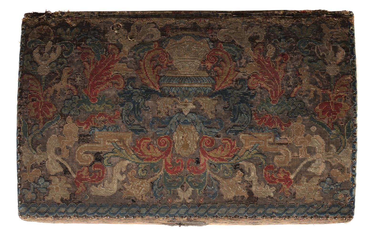 A GEORGE II GROS AND PETIT POINT NEEDLEWORK COVERED CHEST, CIRCA 1755 - Image 4 of 7