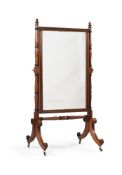 A REGENCY MAHOGANY AND EBONISED CHEVAL MIRROR, ATTRIBUTED TO GILLOWS, CIRCA 1815