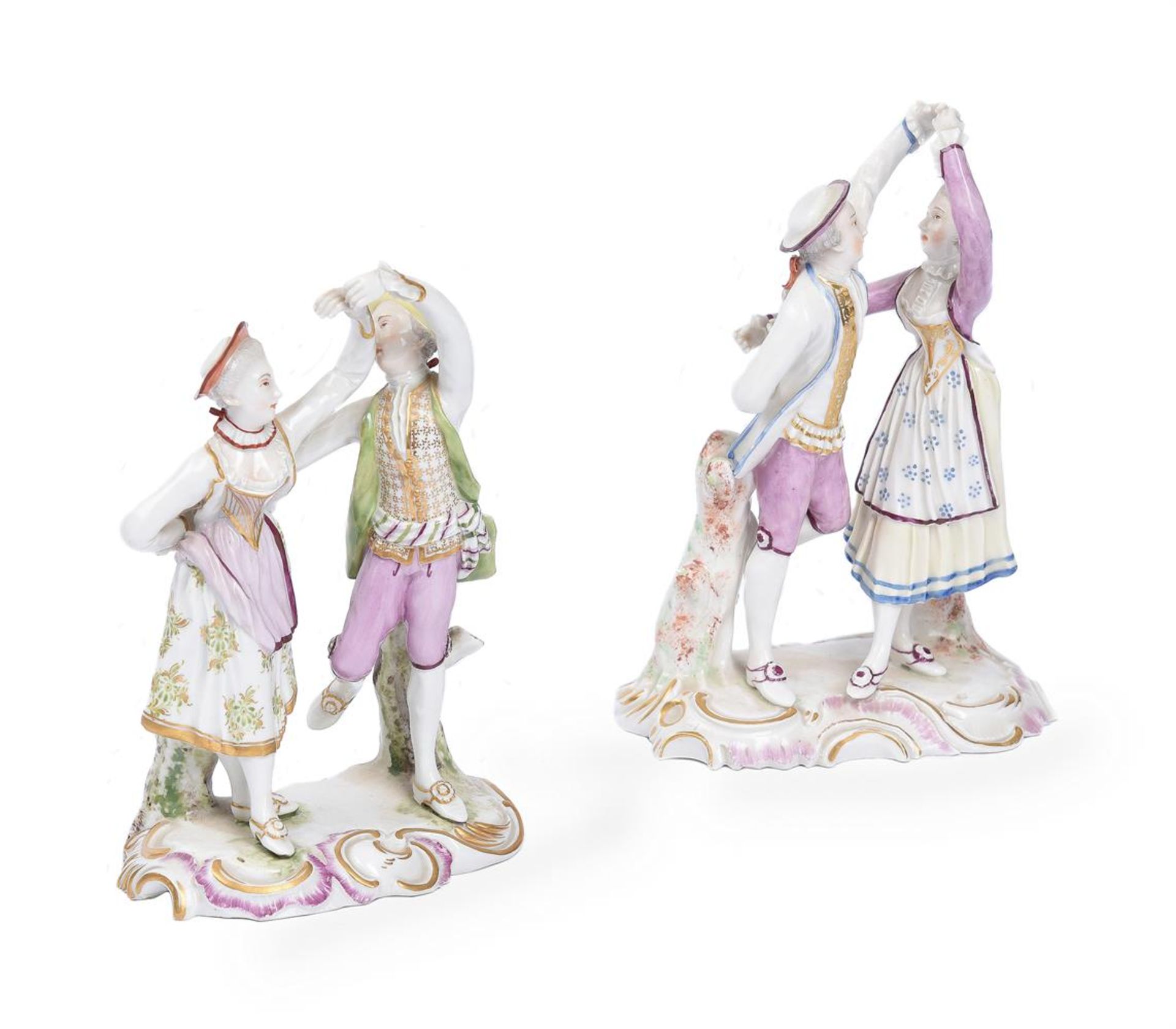 A PAIR OF LUDWIGSBURG GROUPS OF DANCERS, CIRCA 1765 - Bild 2 aus 3