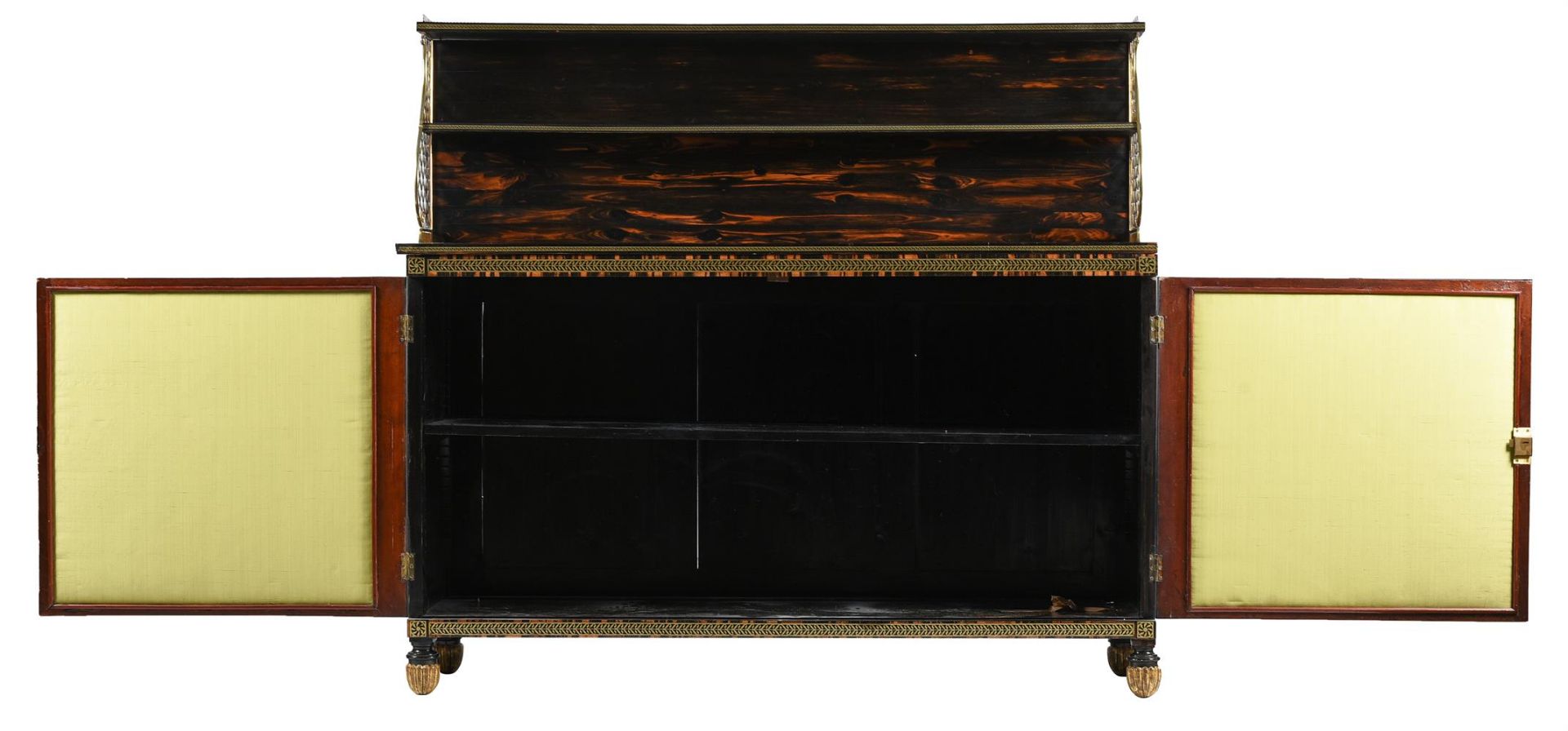 A REGENCY CALAMANDER, BRASS MARQUETRY AND GILT BRONZE MOUNTED SIDE CABINET, CIRCA 1815 - Image 6 of 6