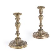 A PAIR OF LOUIS XV BRONZE CANDLESTICKS, MID 18TH CENTURY