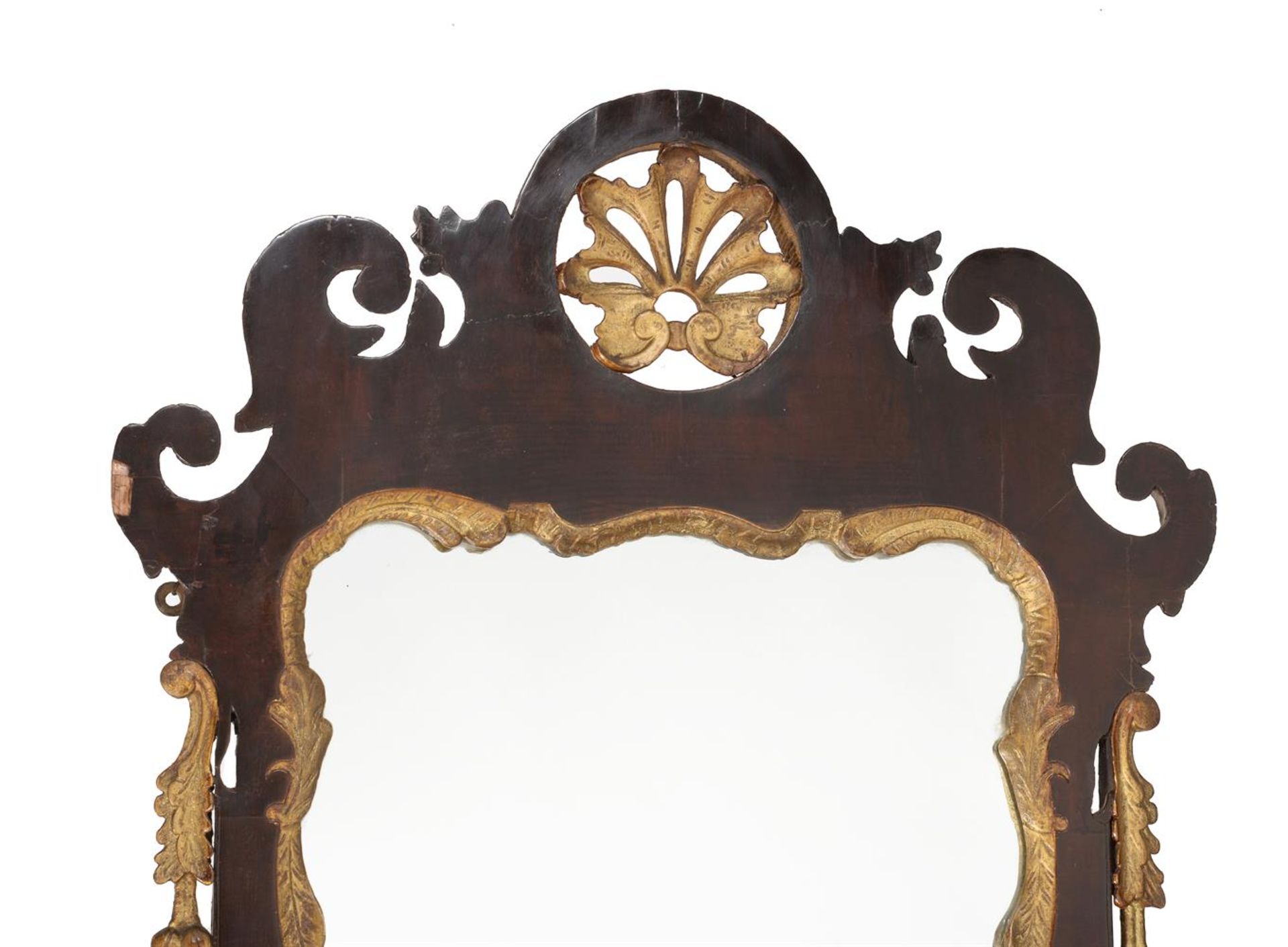 A GEORGE III MAHOGANY AND PARCEL GILT MIRROR, CIRCA 1780 - Image 2 of 3