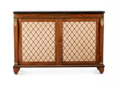 Y A REGENCY ROSEWOOD AND BRASS INLAID SIDE CABINET, CIRCA 1815