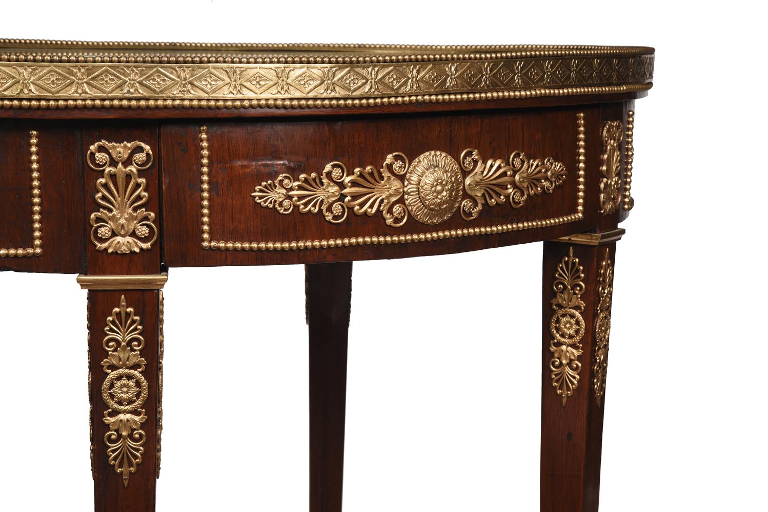 AN AUSTRIAN MAHOGANY AND GILT METAL MOUNTED OCCASIONAL TABLE, EARLY 19TH CENTURY - Image 4 of 4