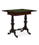 Y A GEORGE IV CARVED ROSEWOOD CARD TABLE, ATTRIBUTED TO GILLOWS, CIRCA 1825