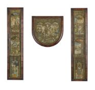 A SET OF THREE FRAMED OPUS ANGLICANUM VESTMENT NEEDLEWORK PANELS, 16TH CENTURY