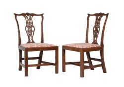 A PAIR OF GEORGE III MAHOGANY DINING CHAIRS, IN THE MANNER OF THOMAS CHIPPENDALE, CIRCA 1765