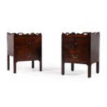 A MATCHED PAIR OF GEORGE III MAHOGANY BEDSIDE COMMODES, CIRCA 1780