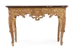 A REGENCE CARVED GILTWOOD AND GESSO CONSOLE TABLE, CIRCA 1720