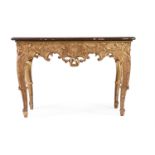 A REGENCE CARVED GILTWOOD AND GESSO CONSOLE TABLE, CIRCA 1720