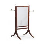 A GEORGE III MAHOGANY CHEVAL MIRROR, CIRCA 1800