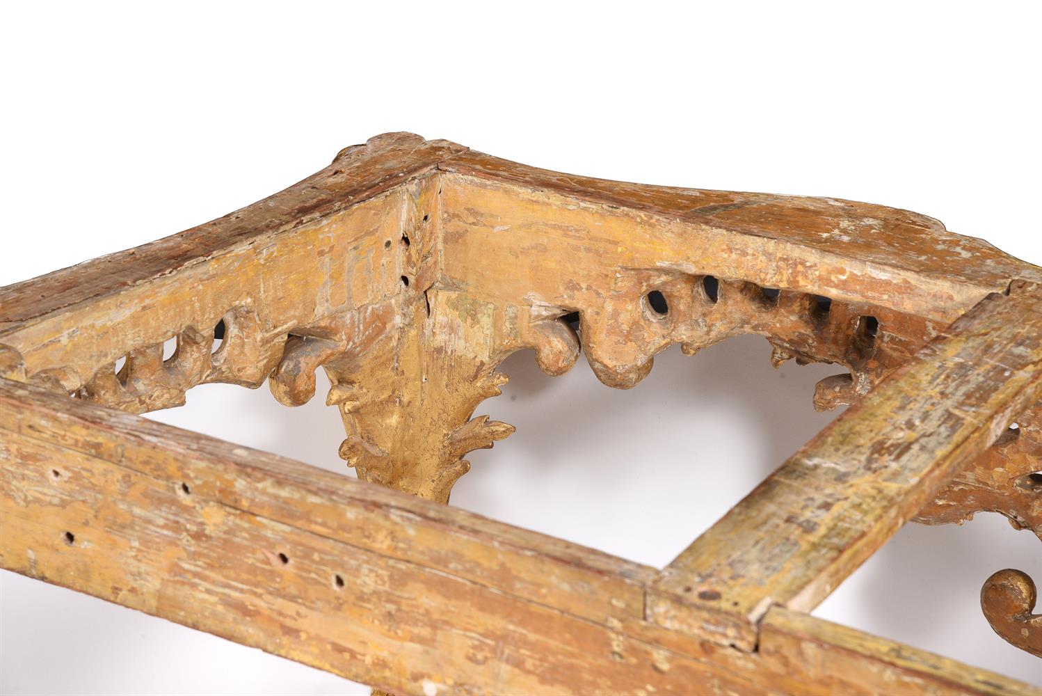 A LOUIS XV CARVED GILTWOOD CONSOLE TABLE, MID 18TH CENTURY - Image 4 of 4