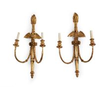 A PAIR OF GEORGE III GILTWOOD AND GESSO WALL APPLIQUES, LATE 18TH CENTURY