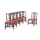 A SET OF SIX GEORGE III MAHOGANY DINING CHAIRS, IN THE MANNER OF THOMAS CHIPPENDALE, CIRCA 1765