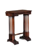 Y A SET OF REGENCY ROSEWOOD QUARTETTO TABLES, EARLY 19TH CENTURY