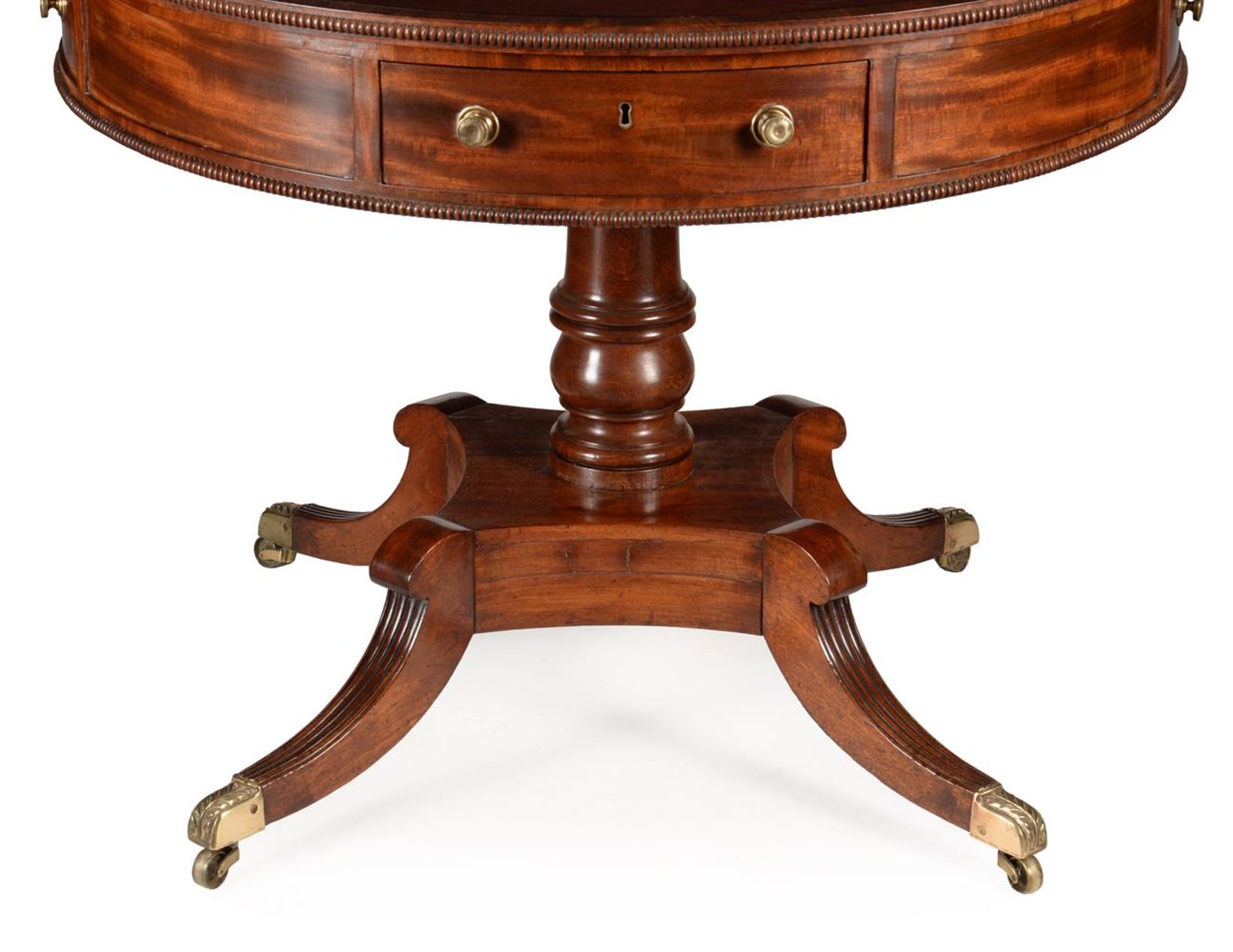 A REGENCY MAHOGANY DRUM LIBRARY TABLE, ATTRIBUTED TO GILLOWS, CIRCA 1815 - Image 3 of 5
