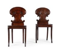 A PAIR OF REGENCY MAHOGANY HALL CHAIRS, ATTRIBUTED TO GILLOWS, CIRCA 1815