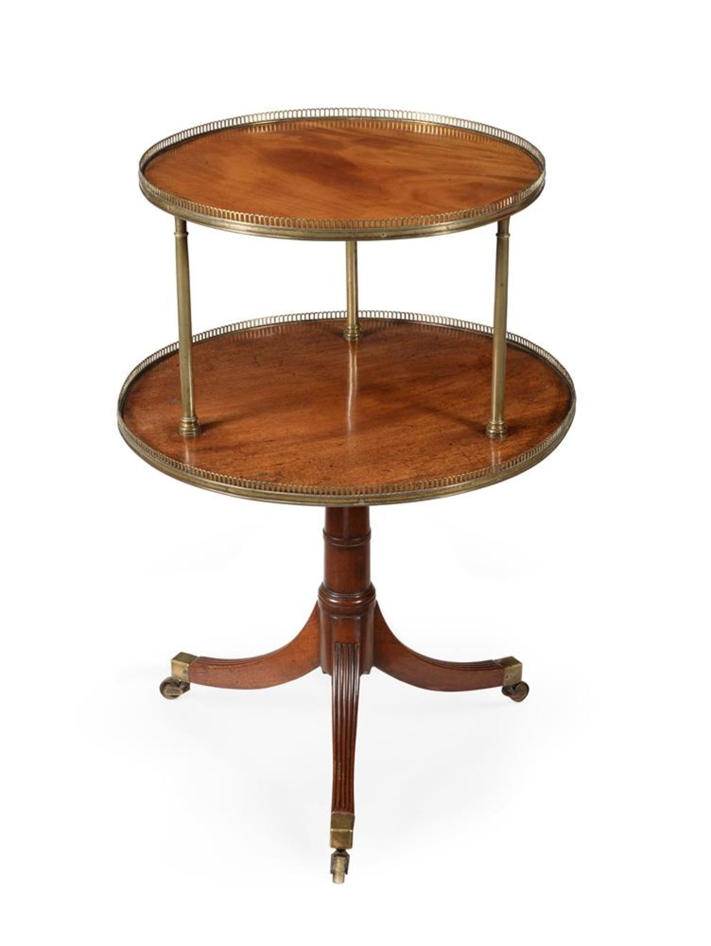 A GEORGE III MAHOGANY AND GILT BRASS ETAGERE, CIRCA 1780