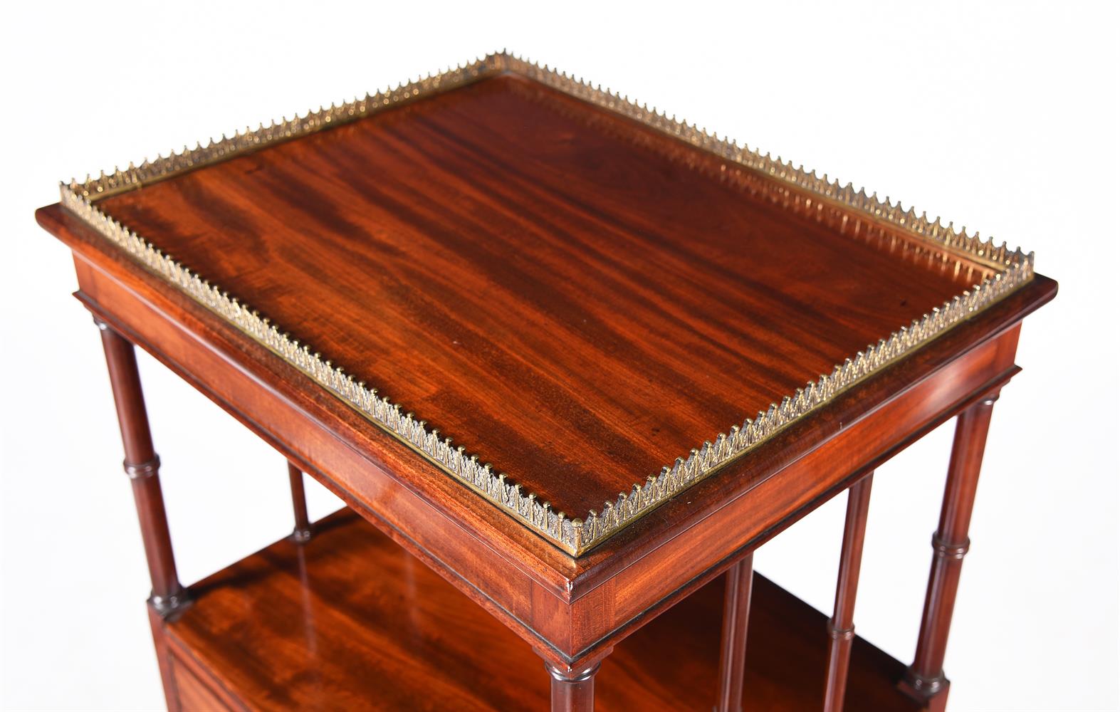 A GEORGE IV MAHOGANY AND GILT METAL MOUNTED WHATNOT, BY WILKINSON & SONS, CIRCA 1825 - Image 2 of 6