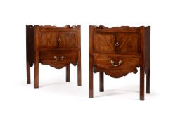 A CLOSELY MATCHED PAIR OF GEORGE III MAHOGANY NIGHT COMMODES, CIRCA 1780