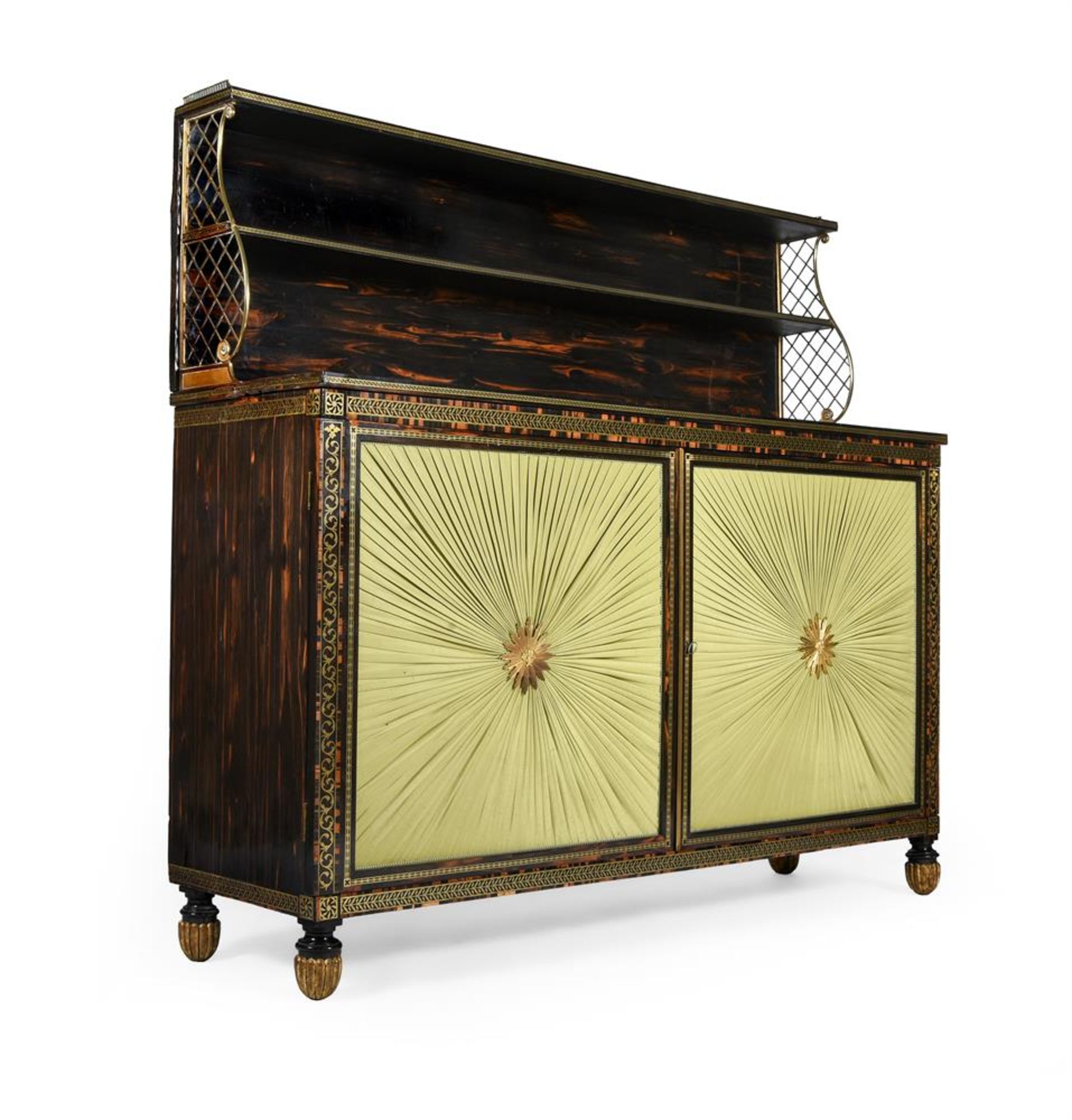 A REGENCY CALAMANDER, BRASS MARQUETRY AND GILT BRONZE MOUNTED SIDE CABINET, CIRCA 1815 - Bild 2 aus 6